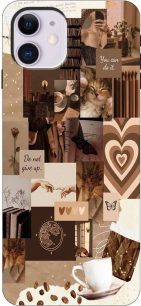 Kotuku Back Cover for Apple iPhone 11, Iphone 11, Brown Aesthetic Collage, Girls Back Cover