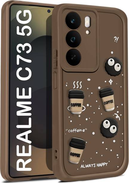 CRAFTIFY Back Cover for REALME C73 5G , 3D Cartoon Coffee Emoji Designer | Shockproof & Stylish