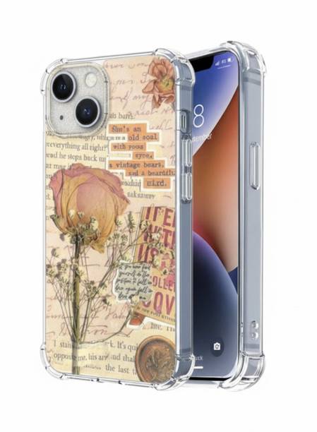 Caseyra Back Cover for Iphone 15 Handmade Real Flower Resin Case scrapbook style