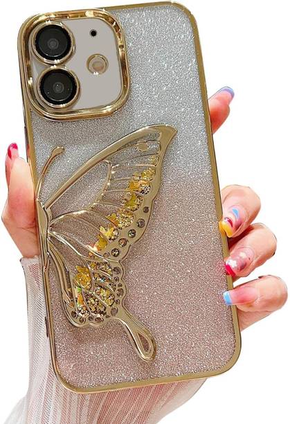 COVERLOGY Protective Case for iphone 16plus, gold butterfly cover