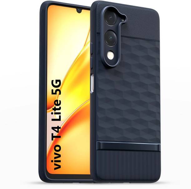 AIZLO Back Cover for vivo T4 Lite 5G Hexa Cube Design | Ultra Slim Soft Case | Inner Velvet Fabric