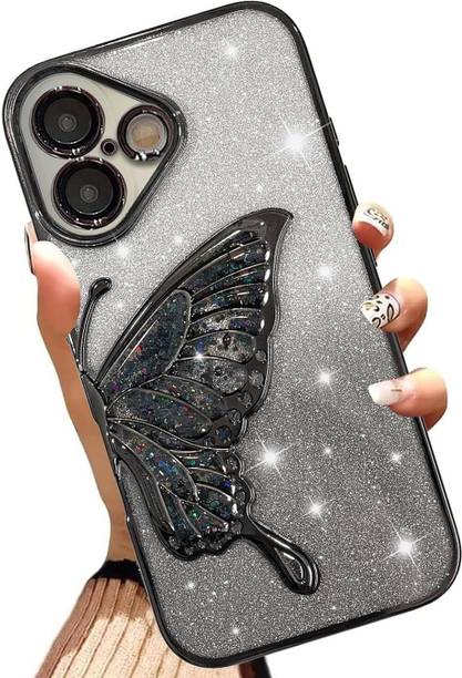 COVERLOGY Protective Case for iphone 16plus, black butterfly cover