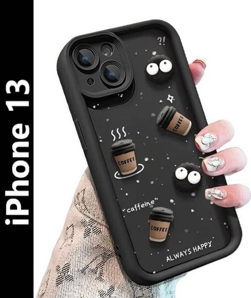Stittch99 Back Cover for Apple iPhone 13, Cartoon 3D Coffee Silicone Case For iPhone 13