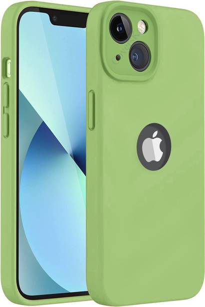 MobiLooks Back Cover for Apple iPhone 13, Original Silicone Logo Cut Shockproof Full Body Protection Case
