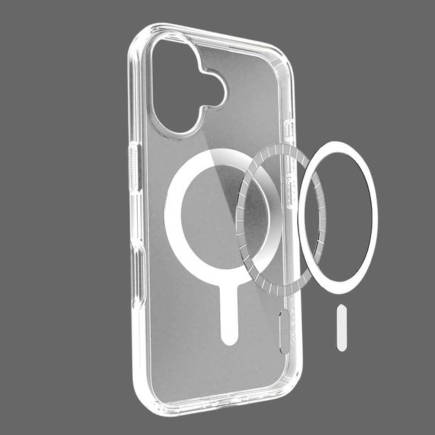 ZAPVI Back Cover for iPhone 16 | Magnetic Clear Back Cover | Shockproof Slim Silicone Case