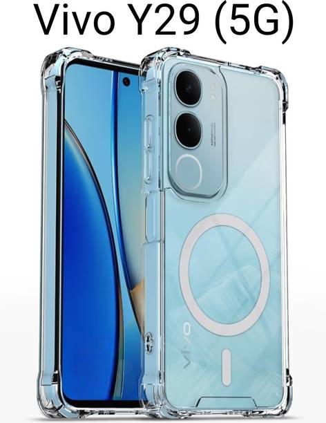i S Back Cover for vivo Y29 5G, Magnetic Bumper Transparent Case, Shockproof Air Cushine Clear, Soft & TPU