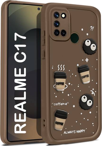 Vshop Back Cover for Realme 7i, Realme C17 Cute Fun Cartoon 3D Ball Coffee