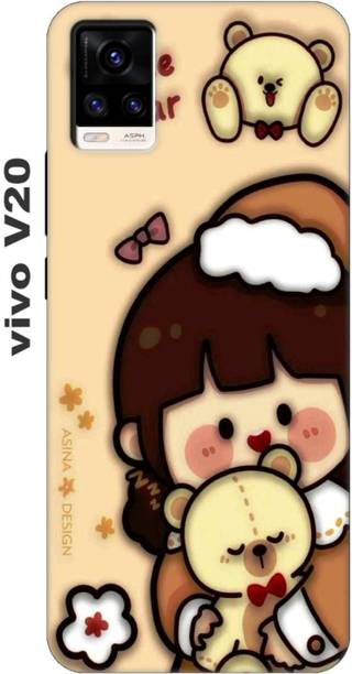 Inflame Back Cover for Vivo V20, V2040, Cute Teddy, Bear, Cartoon, Girls Back Cover