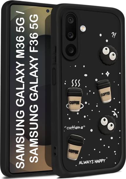 Vshop Back Cover for Samsung Galaxy M36 5G, Samsung Galaxy F36 5G Cute Fun Cartoon 3D Ball Coffee Case