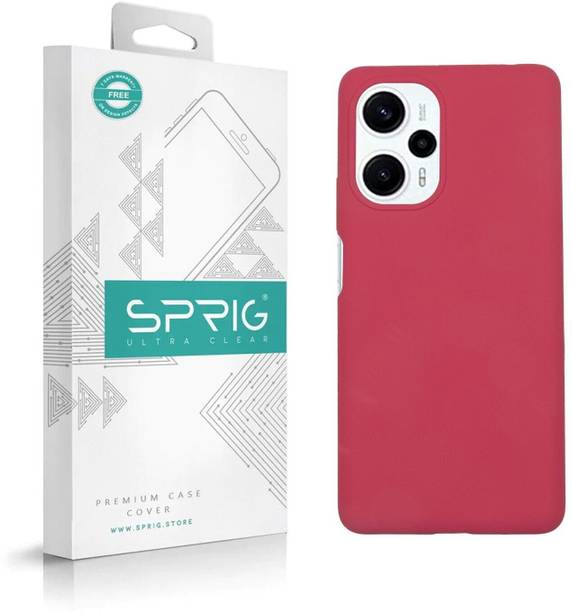 Sprig Back Cover for Sprig Liquid Silicone Back Cover for Poco F5 5G (Rose Red, Hard Case, Pack of: 1)