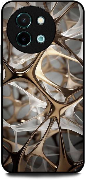 INDICRAFT Back Cover for Vivo Y58 5G (HOLLO CIRCLE, 3D, GOLD, NEURAL, TEXTURE WAVY, ABSTRACT )