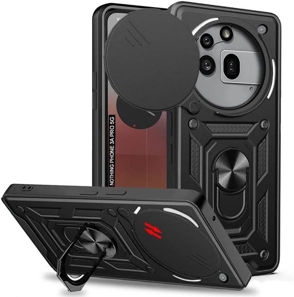 AIBEX Back Cover for Nothing Phone 3(a) Pro 5G|D10 Tough Armor|Sliding Camera Shield|Ring Holder|Kickstand