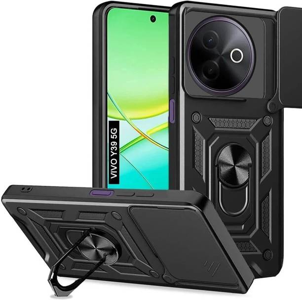 AIBEX Back Cover for Vivo Y39 5G| D10 Tough Armor | Sliding Camera Shield | Ring Holder Kickstand