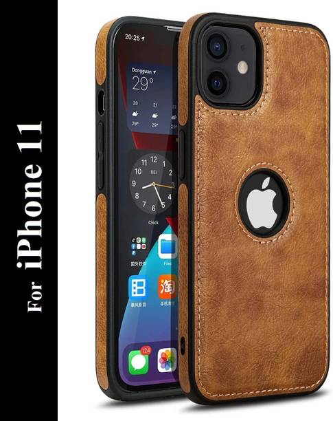Coverwala Back Cover for Apple iPhone 11, Luxury Leather side TPU