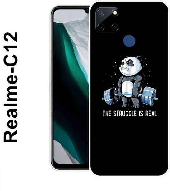 MOBIFLY Back Cover for Realme C12, Struggle, Panda, GYM, Bear, Funky, 537