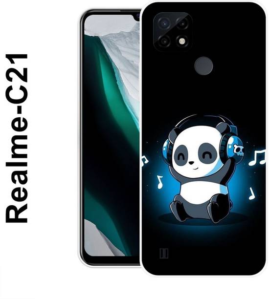 MOBIFLY Back Cover for Realme C21, Music, Cute, Baby, Panda, Funky, 536