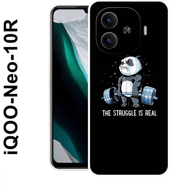 MOBIFLY Back Cover for IQOO Neo 10R 5G, Struggle, Panda, GYM, Bear, Funky, 537