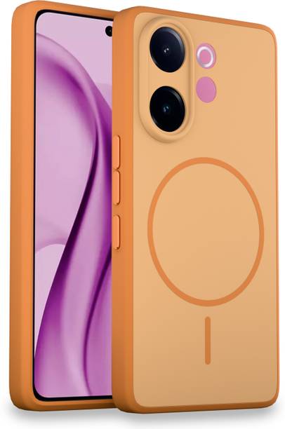 KartV Back Cover for Vivo V60e Orange, Camera Bump Protector, Silicon, Plastic, Polycarbonate, Metal, Pack of: 1