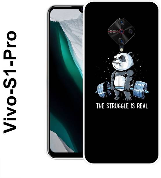 MASURA Back Cover for Vivo S1 Pro, Struggle, Panda, GYM, Bear, Funky, 537