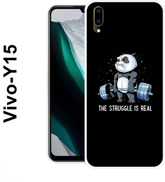 MOBIFLY Back Cover for Vivo Y15, Struggle, Panda, GYM, Bear, Funky, 537