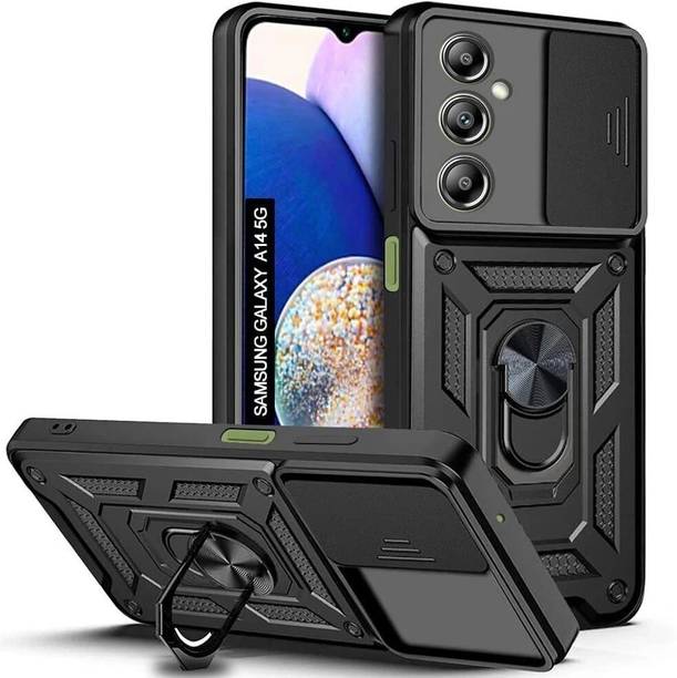 AIBEX Back Cover for Samsung Galaxy A14 5G|D10 Tough Armor|Sliding Camera Shield|Ring Holder|Kickstand