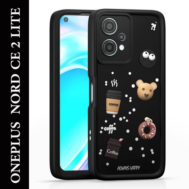 DefendX Back Cover for Oneplus Nord Ce 2 Lite | Cute Cartoon 3D Bear Coffee Case | Full Camera Protection |