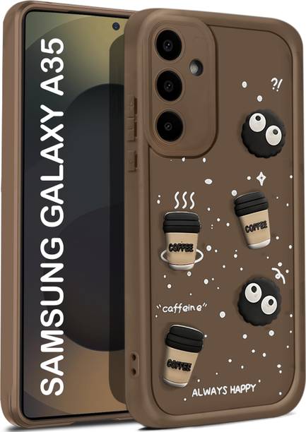 Vshop Back Cover for Samsung Galaxy A35 5G Cute Fun Cartoon 3D Ball Coffee Case