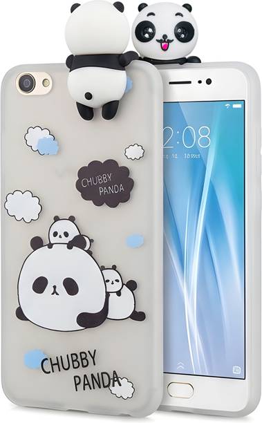 casebuddy Back Cover for VIVO V5S, White Chubby Panda Cover