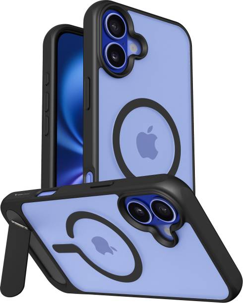 Vaku Luxos Back Cover for Apple iPhone 16 Plus, Zennix Magpro Camera Screen Protector Stand Holder TPU Phone Case