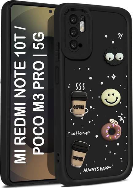 CRAFTIFY Back Cover for Mi REDMI NOTE 10T 3D Cartoon Coffee Emoji Designer | Shockproof & Stylish