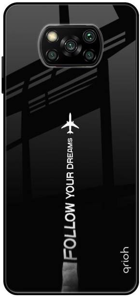 QRIOH Glass Back Cover for Poco X3