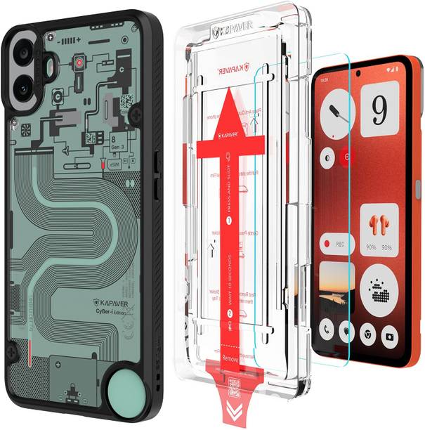 Kapaver Back Cover for CMF Phone 1, Back Case with Tempered Glass