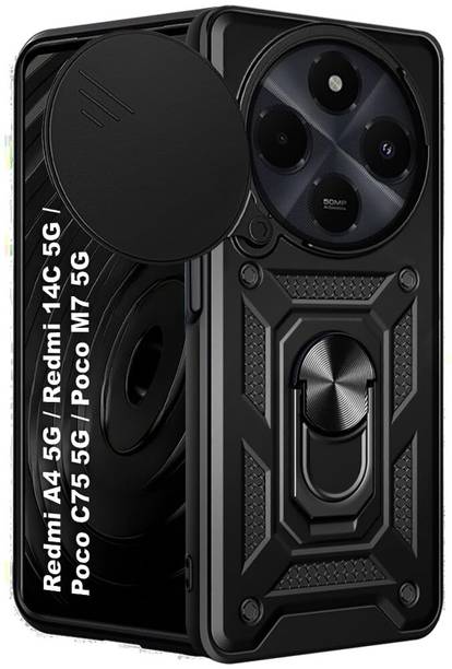 SESS XUSIVE Back Cover for Mi Redmi 14C 5G D10 Tough Armor Bumper Back Cover Case - Black