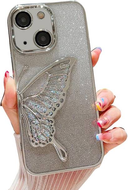VAPRIF Back Cover for Apple iPhone 13, Stylish 3D Butterfly with Shimmering Glitter With All-Round Protection