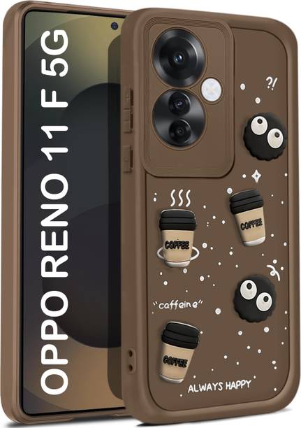 Vshop Back Cover for Oppo F25 Pro 5G, Oppo Reno 11F 5G Cute Fun Cartoon 3D Ball Coffee Case