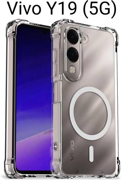 i S Back Cover for Vivo Y19 5G, Magnetic Bumper Transparent Case, Shockproof Air Cushine Clear, Soft & TPU