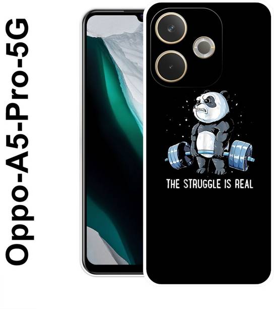 MASURA Back Cover for OPPO A5 Pro 5G, Struggle, Panda, GYM, Bear, Funky, 537