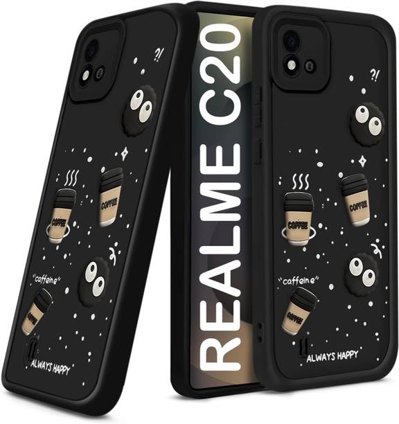 TRUEUPGRADE Back Cover for Realme C20, Realme C11 2021 Cute Fun Cartoon 3D Ball Coffee Case
