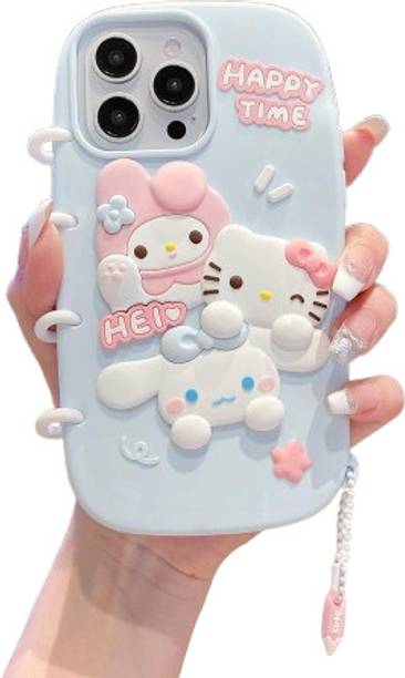 स्पार्कअप iPhone 15 Plus - Spiral Happy Time Kitty| Flexible, Soft Cartoon|Cute Protective के लिए