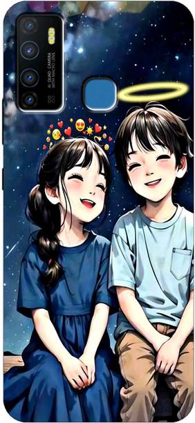 Kotuku Back Cover for Infinix Hot 9, X655D, Love Couple Girls boy Back Cover