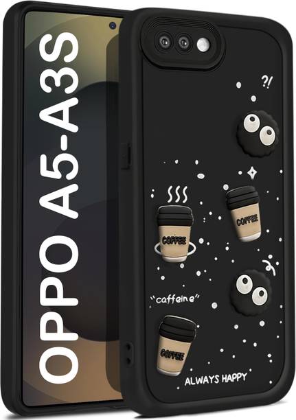 Vshop Back Cover for Oppo A3s, Realme C1 Cute Fun Cartoon 3D Ball Coffee Case