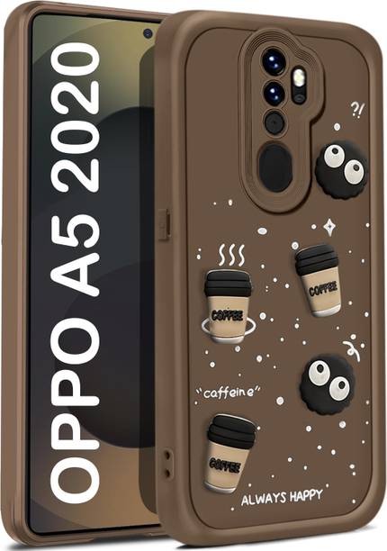 Vshop Back Cover for Oppo A9 2020, Oppo A5 2020 Cute Fun Cartoon 3D Ball Coffee Case