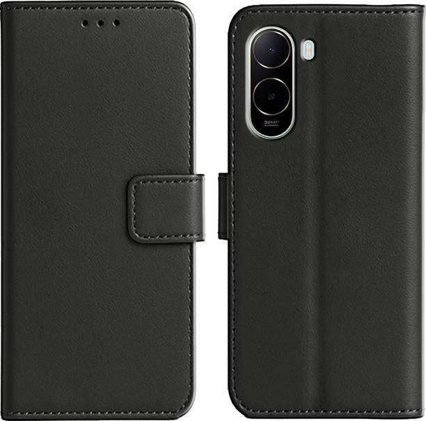 Ascensify Back Cover for Poco C85x 5G Premium PU Leather Flip Cover with Card Slots & Stand Feature
