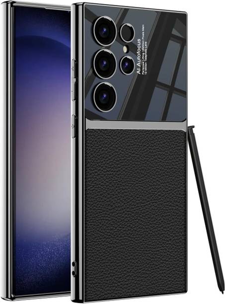 T3S Back Cover for Samsung Galaxy S24 Ultra Electroplated Leather Ultra Thin Camera Protection Case Cover