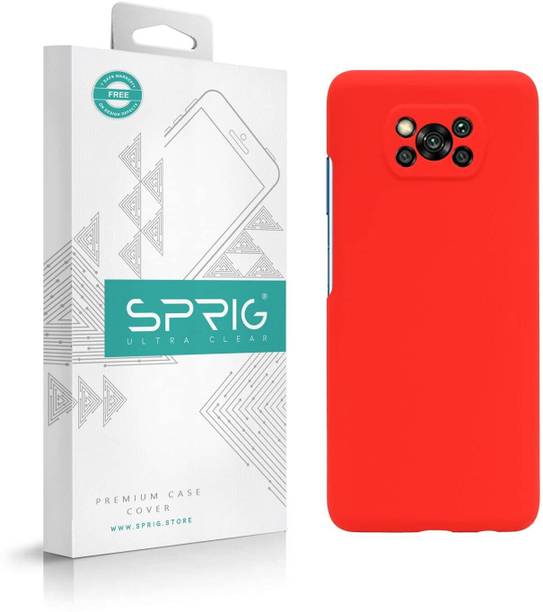 Sprig Back Cover for Sprig Liquid Silicone Back Cover for Poco X3 Pro (Red, Hard Case, Pack of: 1)