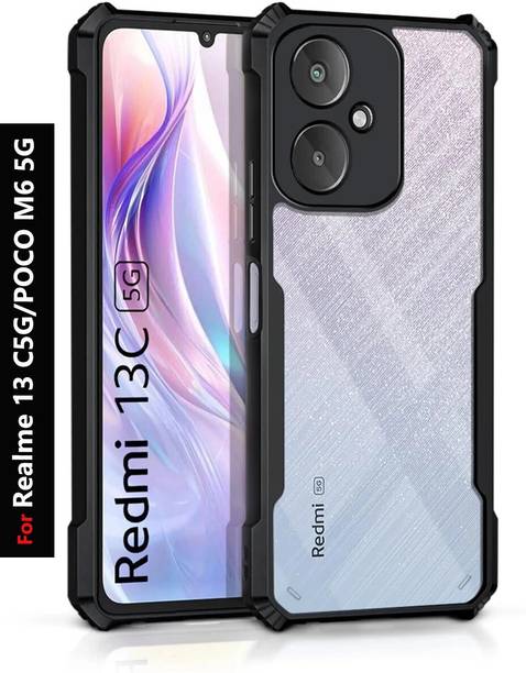 znine Back Cover for Hard Hybrid PC+TPU Skok proof Case for Realme 13C 5G/ POCO M6 5G