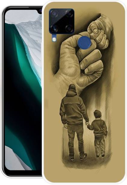 FRONK Back Cover for Realme C15, RMX2180, FATHER, PAPA, DAD, SON, LOVE, HAND, SHAKE