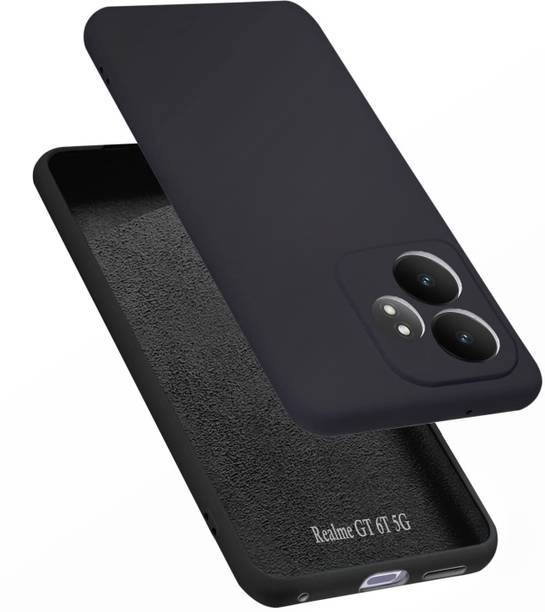 VAPRIF Back Cover for Realme GT 6T 5G, Matte Rubberized Soft Silicone Protective Cloth Inside