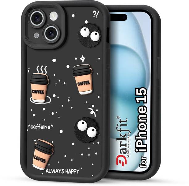 DARKFIT Back Cover for Apple iPhone 15 , 3D Coffee Design Case