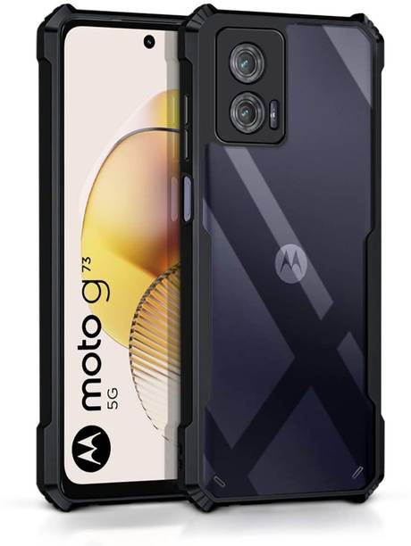 MOBILOVE Back Cover for Motorola Moto G73 5G | Four Corner Hybrid Soft PC Anti Clear Gel TPU Bumper Back Case